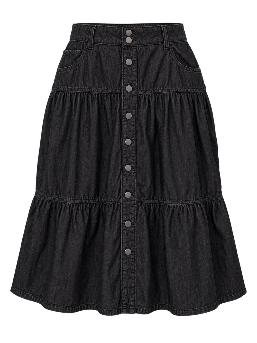 Women’s Black Denim Midi Skirt Size: 16